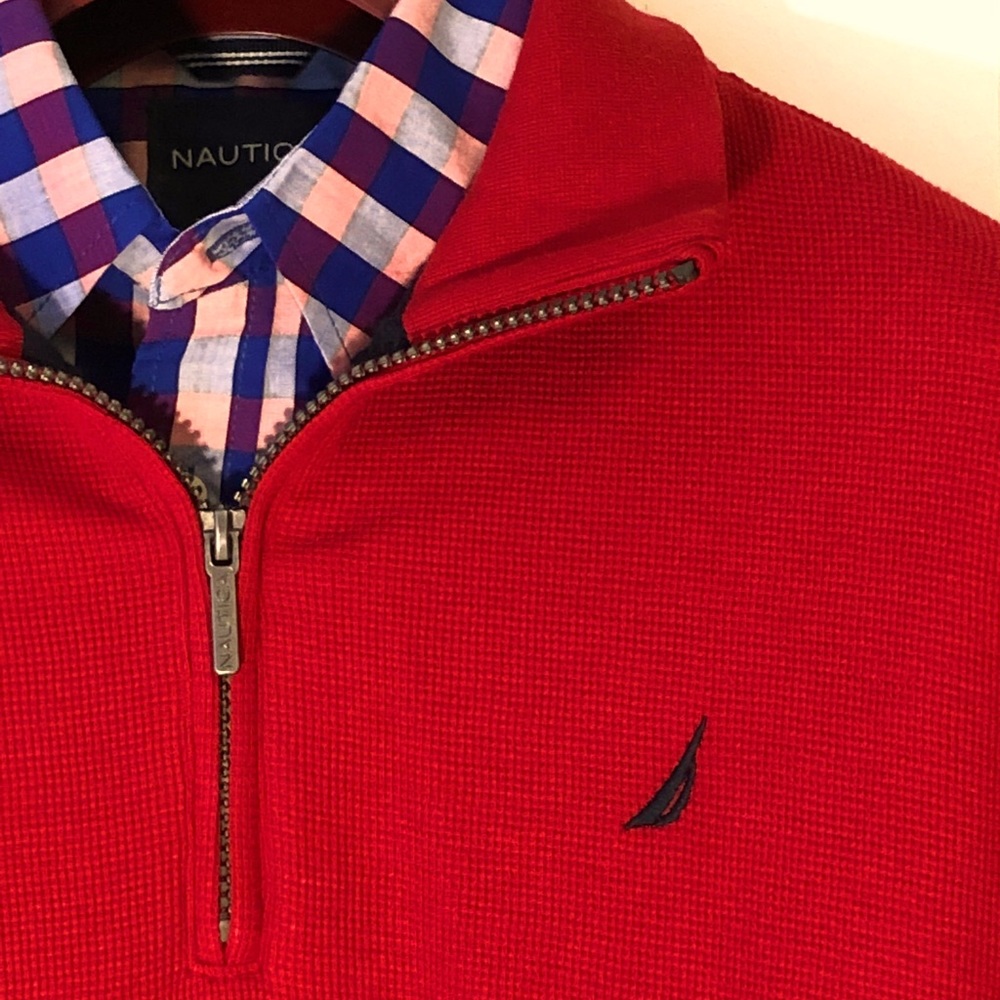 2 Pieces. NWT. Boys XL Nautica Shirt & Quarter Zip